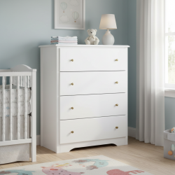 Bubbas Zeelo 4 Drawer Dresser, White