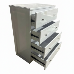 Bubbas Zeelo 4 Drawer Dresser, White Bubbas Zeelo 4 Drawer Dresser, White