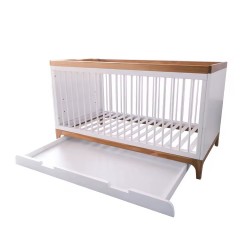 Solid Wood Convertible Crib with Drawer, White Solid Wood Convertible Crib with Drawer, White