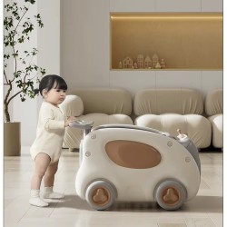 Kids Push or Pull 1 Seater Cozy Car Ride, Yellow Kids Push or Pull 1 Seater Cozy Car Ride, Yellow