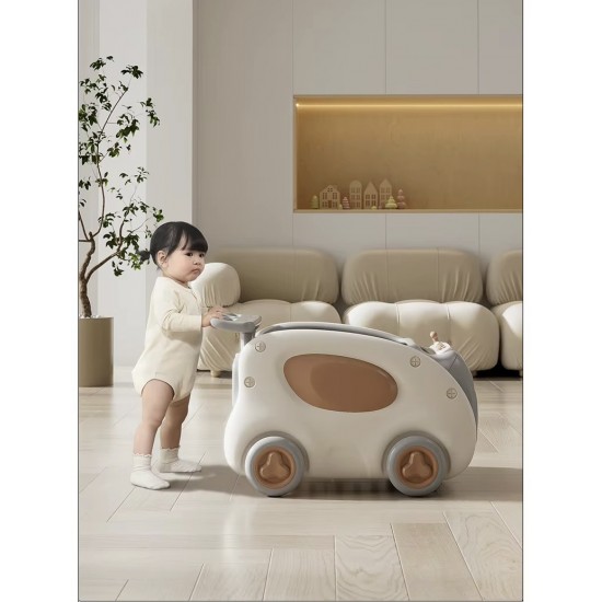 Kids Push or Pull 1 Seater Cozy Car Ride, Yellow