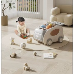 Kids Push or Pull 1 Seater Cozy Car Ride, Grey Kids Push or Pull 1 Seater Cozy Car Ride, Grey