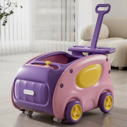 Kids Push or Pull 1 Seater Cozy Car Ride, Purple