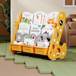 Duck 3 Tier Bookshelf with Toy Bins, Yellow