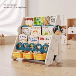 Flying Saucer 4 Tier Bookshelf with Toy Bins