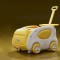 Kids Push or Pull 1 Seater Cozy Car Ride, Yellow