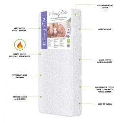 Dream on Me 150 Ultra Coil Inner Spring Standard Crib and Toddler Mattress