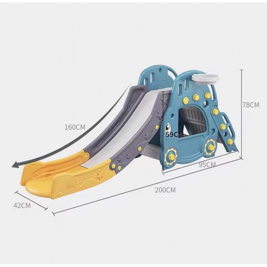 Car Toddler Indoor and Outdoor Slide, Green/Yellow
