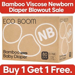 Eco Boom Bamboo Viscose Organic Diaper, Newborn (0-3kg) BUY 1 GET 1 FREE Eco Boom Bamboo Viscose Organic Diaper, Newborn (0-3kg) BUY 1 GET 1 FREE