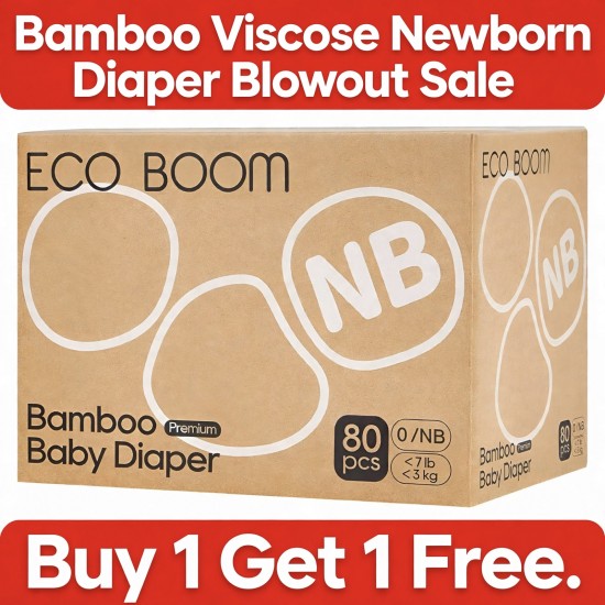 Eco Boom Bamboo Viscose Organic Diaper, Newborn (0-3kg) BUY 1 GET 1 FREE