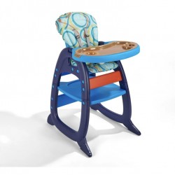 Badger Basket Envee II Baby High Chair with Play Table Conversion - Blue/Orange