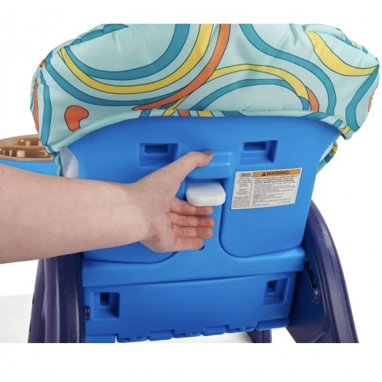 Badger Basket Envee II Baby High Chair with Play Table Conversion - Blue/Orange