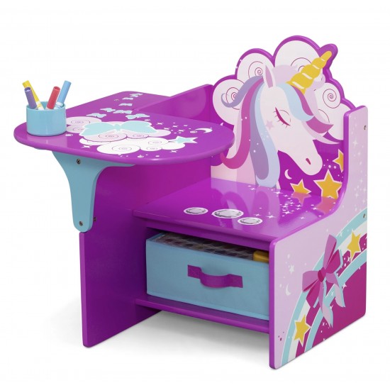 Delta Chair Desk With Bin, Unicorn Delta Chair Desk With Bin, Unicorn