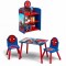 Delta 4-Piece Playroom Table, Chair and Playhouse Toy Organizer, Spider Man