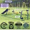 Palm View Metal Swing Set with 5ft Wave Slide and Padded Legs