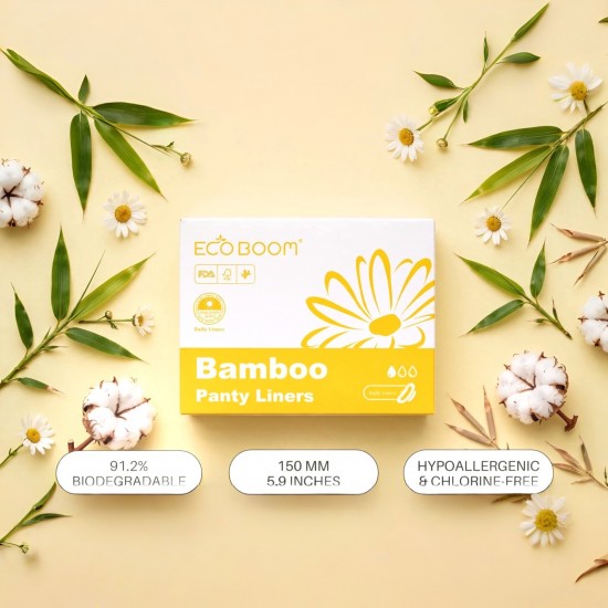 Eco Boom Ultra Thin Bamboo Panty Liners, 30 Count