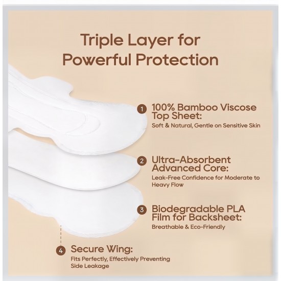Eco Boom 100% Bamboo Viscose Unscented Ultra Thin Organic Sanitary Pads, 290mm LONG, Heavy Absorbency, 12 Count. AVAILABLE BY 23/10/26 Eco Boom 100% Bamboo Viscose Unscented Ultra Thin Organic Sanitary Pads, 290mm LONG, Heavy Absorbency, 12 Count. AVAILABLE BY 23/10/26