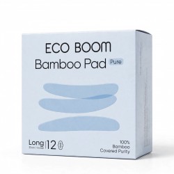 Eco Boom 100% Bamboo Viscose Unscented Ultra Thin Organic Sanitary Pads, 290mm LONG, Heavy Absorbency, 12 Count. AVAILABLE BY 23/10/26