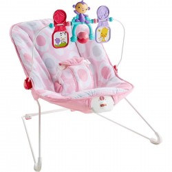 Fisher-Price Pink Ellipse Baby Bouncer with Vibrating Seat and Toy Bar