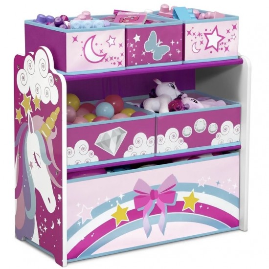 Unicorn 6 Bin Design and Store Toy Organizer by Delta Children
