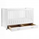 Contemporary Modern Convertible Wooden Crib with Drawer, White