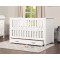 Contemporary Modern Convertible Wooden Crib with Drawer, White