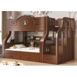 Contemporary Style Solid Wood Bunk Bed 5 by 6 on 6 by 6 with Free Mattresses 