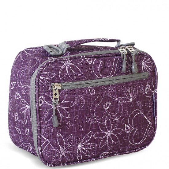 J World Cody Lunch Bag With Shoulder Strap- Love Purple J World Cody Lunch Bag With Shoulder Strap- Love Purple