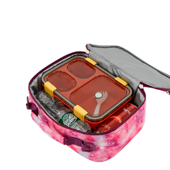 J World Cody Lunch Bag With Shoulder Strap- Purple Galaxy J World Cody Lunch Bag With Shoulder Strap- Purple Galaxy