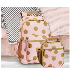 Pottery Barn Emily & Meritt Gold Dots 18inch Backpack and Lunch Bag