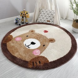 Round Accent Children’s Area Rug, Polar Bear