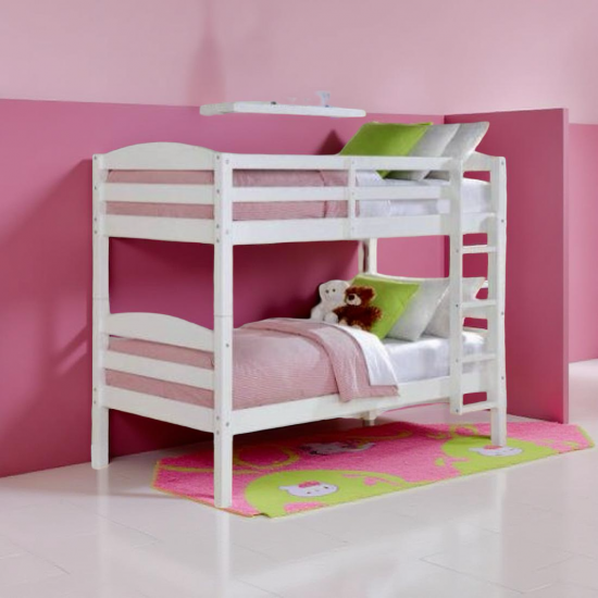 Better Homes & Gardens Leighton Solid Wood Twin-over-Twin Convertible Bunk Bed, White