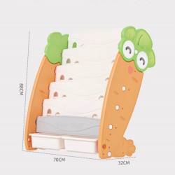 5 Tier Carrot Bookshelf with Toy Storage Bins