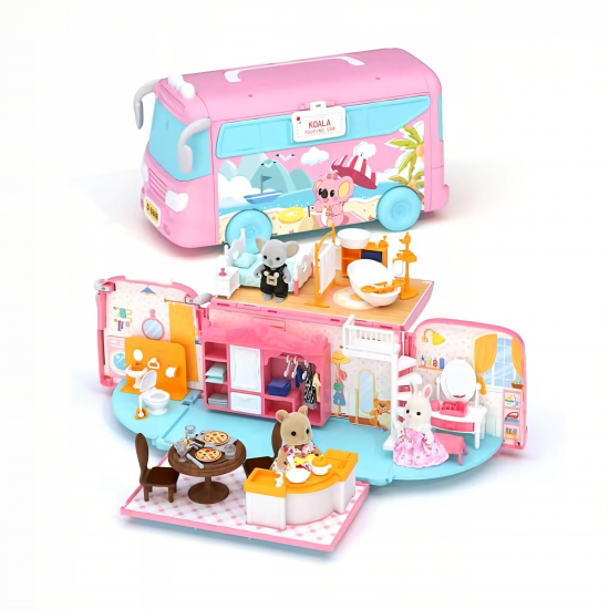Camper Van Playset Pretend Play Dollhouse with Tiny Critters Camper Van Playset Pretend Play Dollhouse with Tiny Critters
