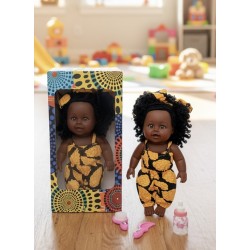Chunky 12inch Melanin Doll with Accessories, Hadiza