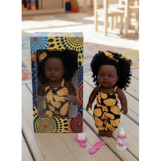 Chunky 12inch Melanin Doll with Accessories, Hadiza