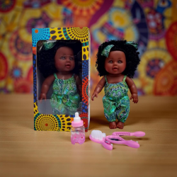 Chunky 12inch Melanin Doll with Accessories, Ifeoma