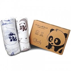 Charley le Petit Panda Muslin Swaddle, 2pcs Per Pack