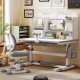 Big Kid Tilt Table Adjustable Height Academic Desk and Cushioned Chair Set, Grey Big Kid Tilt Table Adjustable Height Academic Desk and Cushioned Chair Set, Grey