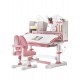Big Kid Tilt Table Adjustable Height Academic Desk and Cushioned Chair Set, Pink