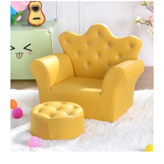 Crown Sofa with Ottoman , Yellow