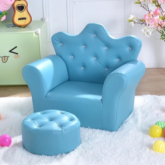 Crown Sofa with Ottoman , Blue