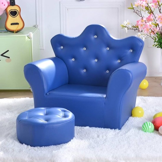 Crown Sofa with Ottoman , Deep Blue