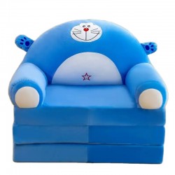 Plush 3-in-1 Foldable Kids Sofa, Light Blue