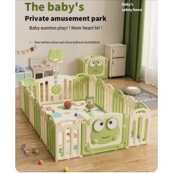 BUBBAS 16 Panel Playpen with Mat and Balls, Green BUBBAS 16 Panel Playpen with Mat and Balls, Green