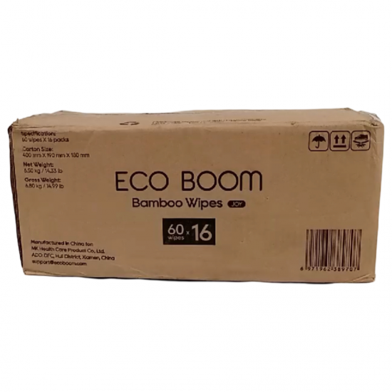 ECO BOOM Bamboo Viscose, Eco-Friendly, Unscented Baby Wet Water Wipes, for Sensitive Baby Skin, 1 CARTON, 960 COUNT