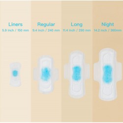 Eco Boom Bamboo Viscose Unscented Ultra Thin Organic Sanitary Pads, 290mm Long, Heavy Absorbency, 8 count. CHARITY SALE. 10 PACKS