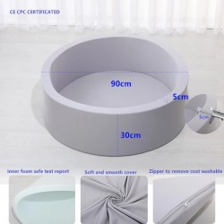 Bubbas Large Foam Ball Pit with Removable Velvet Cover & 50 Balls, Grey Bubbas Large Foam Ball Pit with Removable Velvet Cover & 50 Balls, Grey