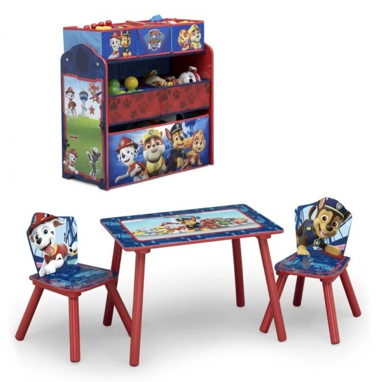 Delta 4-Piece Playroom Table, Chair and Toy Bin Set, Paw Patrol Delta 4-Piece Playroom Table, Chair and Toy Bin Set, Paw Patrol