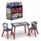 Delta 4-Piece Playroom Table, Chair and Toy Bin Set, Paw Patrol